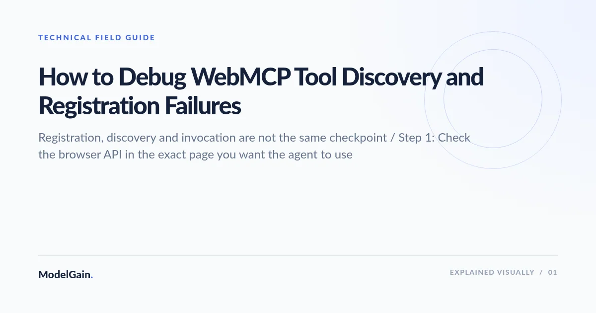 Illustration: How to Debug WebMCP Tool Discovery and Registration Failures