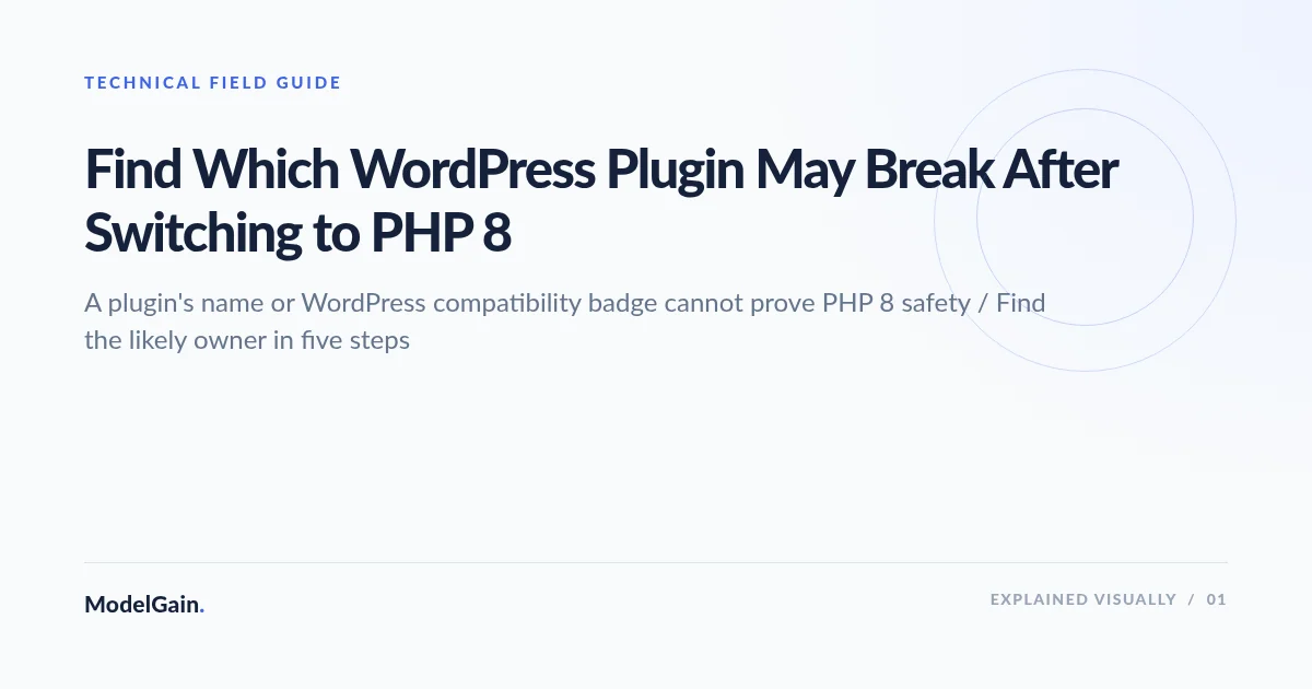Illustration: Find Which WordPress Plugin May Break After Switching to PHP 8