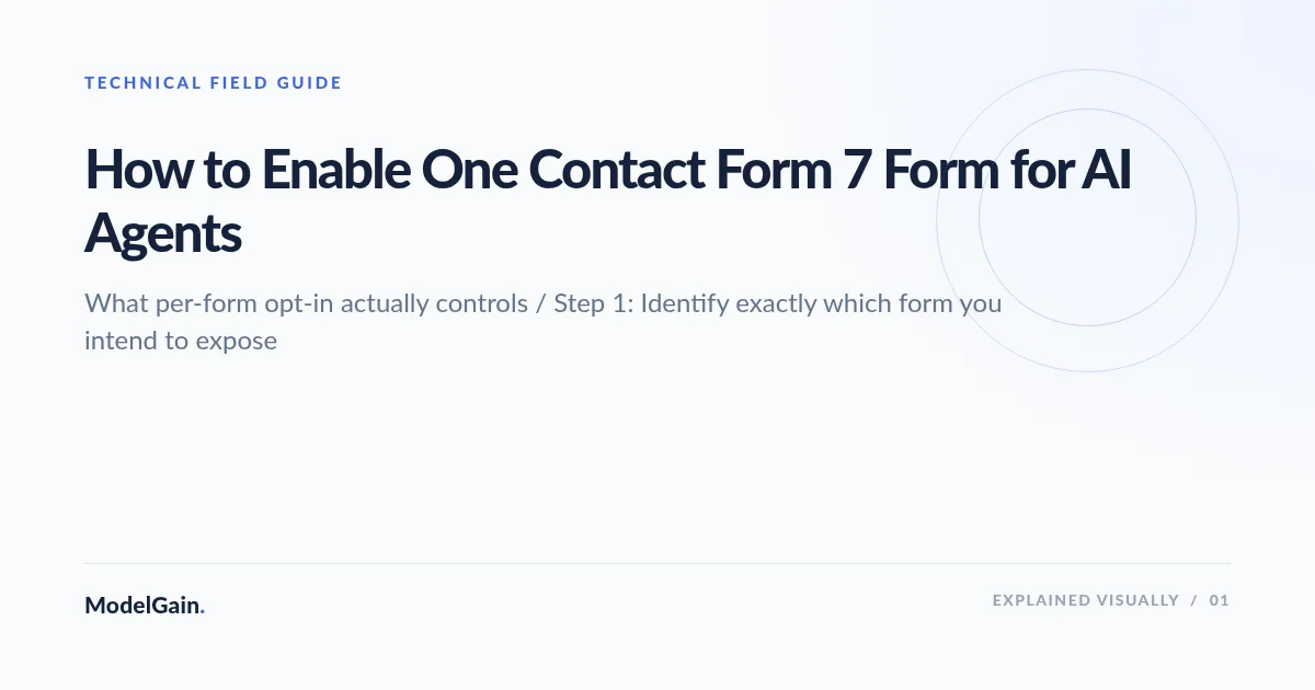 Illustration: How to Enable One Contact Form 7 Form for AI Agents