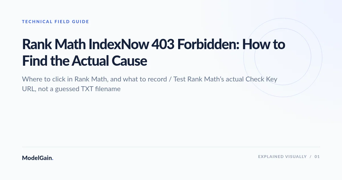 Illustration: Rank Math IndexNow 403 Forbidden: How to Find the Actual Cause