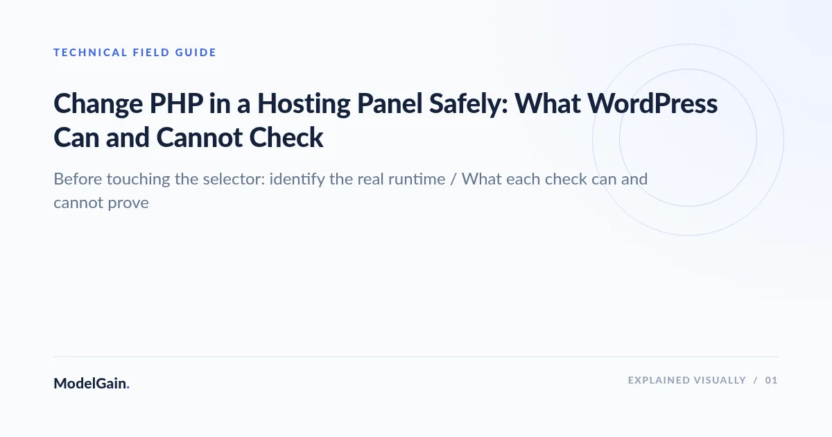 Illustration: Change PHP in a Hosting Panel Safely: What WordPress Can and Cannot Check