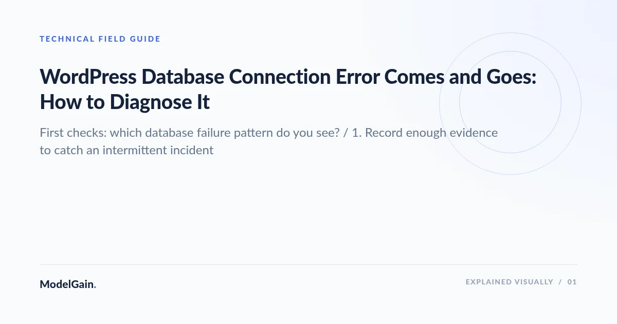 Illustration: WordPress Database Connection Error Comes and Goes: How to Diagnose It